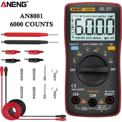 ANENG AN8001 Digital Multimeter Profesional 6000 Counts Capacitor tester EsrMeter Voltage Multitester Universal Meter Tester