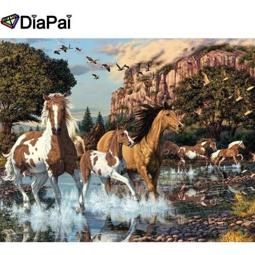 DIAPAI Diamond Painting 5D DIY 100% Full Square/Round Drill "Animal horse" Diamond Embroidery Cross Stitch 3D Decor A22689