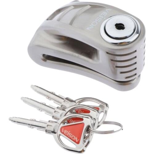 Disc Lock with 3 Keys, Motorcycle Wheel Padlock (6mm dia pin) for Motorcycles Bicycles, Heavy Duty Zinc Alloy, (50x80mm)