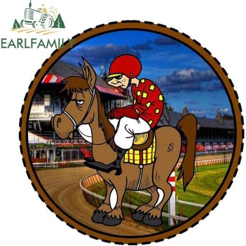 EARLFAMILY 13cm x 13cm Car Sticker Horse Racing Decal Wall Laptop Skateboard Decor Graphic