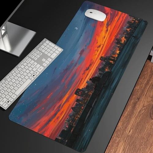 Anime Cute City Gaming Mouse Pad HD Print Computer Gamer Lock Edge Mousepad XXL Keyboard PC Desk Pad Non-slip Rubber mouse pad