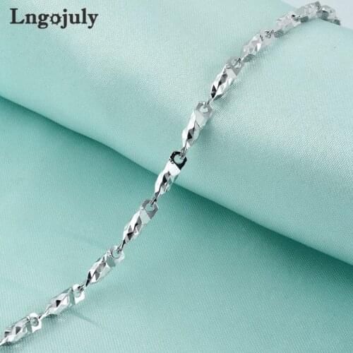 Pure 100% 925 Sterling Silver Chain For Men Jewelry Genuine Silver Necklaces Hip-hop Male Buckle Chain 2.5MM Necklaces Jewelry