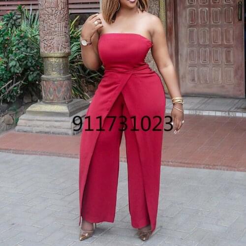 Jumpsuit for Women Summer African Women Sleeveless Red Blue Long Jumpsuit African Clothes for Women