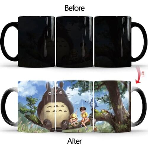 Creative Totoro Coffee Mug Cute Color Changing Magic Mug 350ml Ceramic Tea Milk Cup Best Birthday Gift Cup for Kids or Girl