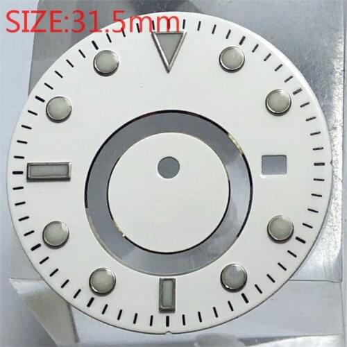 No BLIGER logo 31.5mm mens watch dial is suitable for Miyota-DG-2813-3804 cases automatic movement dials white