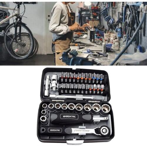 High quality 38PCS Mini ratchet wrench set 1/4 socket screwdriver head hex trox slot bit bike Repair handle tools S2 material