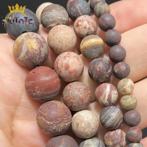 Natural Stone Matte Colorful Stripe Jaspers Round Loose Beads For DIY Jewelry Making Bracelet Accessories 15'' 4 6 8 10 12mm