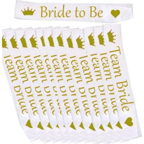 Bride To Be Team Bride Sash Hen Night Girls for Wedding Bridal Shower Decorations Ring Bachelorette Party Supplies DT64