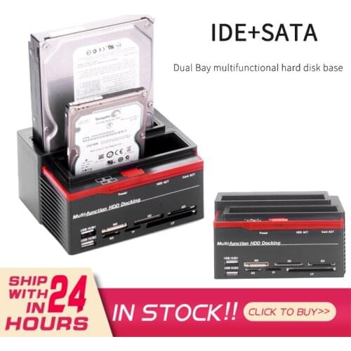 SATA IDE HDD Multifunction Docking Station USB3.0 To SATA IDE External 2.5"/3.5" HDD Hard Drive Docking Station Card Reader