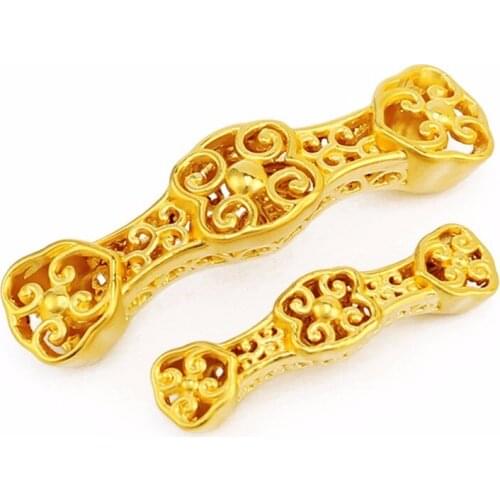 New 1pcs Pure 24K Yellow gold Hollow Ruyi bracelet Pendant 4.15g