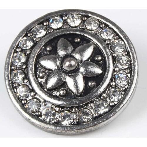 Wholesale Star Crystal Around Metal Snap Button Copper Beads Jewelry