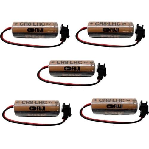Lot 2pcs Original Battery Pack CR8.LHC 3V 2600mAh CR17450SE CR17450 PLC Industrial Lithium Batteries with Connector For FUJI FDK
