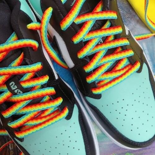 Rainbow Shoelace Gradient Color Low-cut High Top Canvas Shoes Laces Rainbow Personalized Printing Shoelaces Accesories