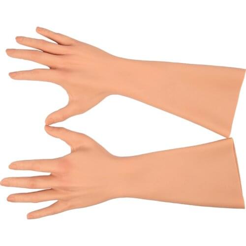 40CM Lifelike Realistic Soft Female Silicone Hand Glove for Crossdresser Transgender Shemale Drag Queen Beauty Shield Cosplay