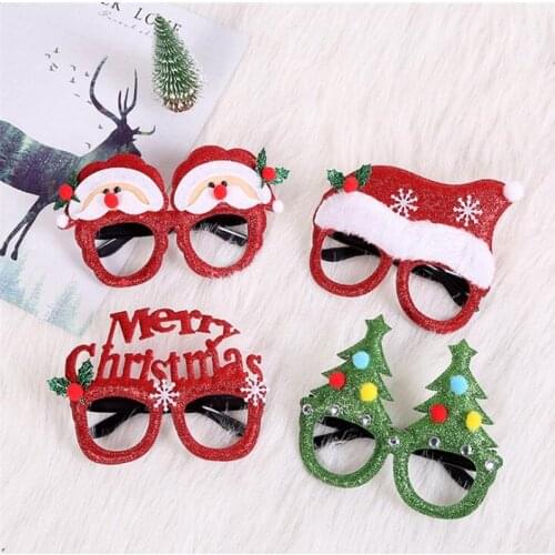 Christmas Glasses Frame Funny Decorations Merry Christmas Santa Claus Snowman Frame Glasses Xmas New Year Decor Party