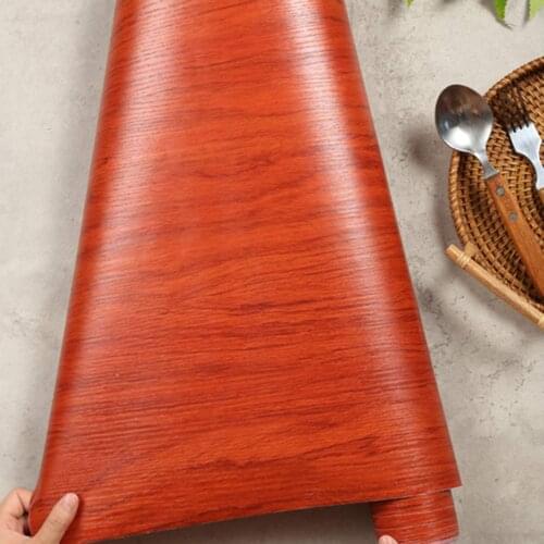 GLOW4U Self Adhesive Mahogany Wood Wall Paper Wallpaper for Kitchen Cabinets Table Shelves Furniture Walls Removable