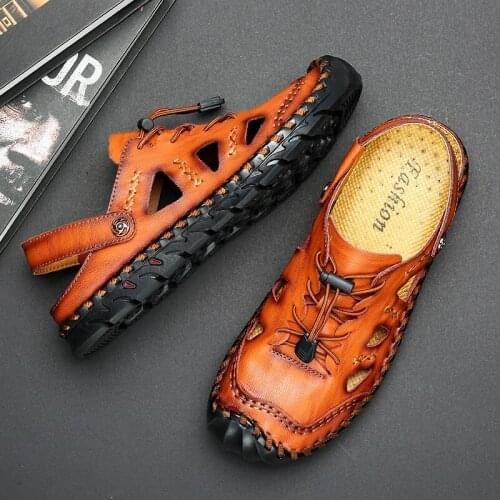 Summer Mens Beach Sandals Microfiber Leather Outdoor Beach Slippers for Men Male Sport Sneakers Walking Swimming Casual Shoes