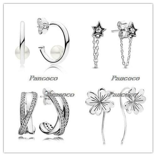 925 Sterling Silver Contemporary Pearls , Freshwater Cultured Pearl Studs Earrings For Women Wedding Fashion Jewelry