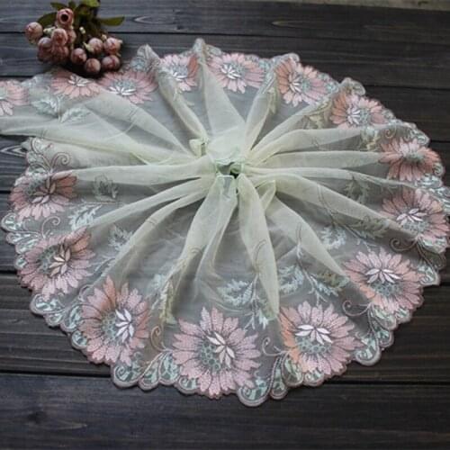 10Meters 20cm Wide Mesh Embroidery Lace Trimmings Dress Accessories Laces Flowers Fabric Sewing Crafts Doll Material