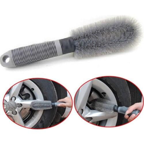 Car Wheel Special Cleaning Gray Brush Single Head Wheel Antifreeze Handle Adopt Of Hard Brush Tools