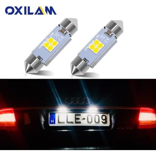 2Pcs Canbus LED Festoon 36mm 6418 C5W Car License Plate Light Bulb for Audi A3 8P 8L A4 B5 B6 A6 C5 C6 A8 D2 TT Q3 Q5 Q7 S4 S2