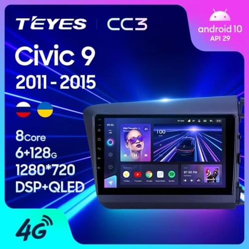 TEYES CC3 For Honda Civic 9 FB FK FD 2011 - 2015 Right hand driver Car Radio Multimedia Video Player Navigation stereo GPS Android 10 No 2din 2 din dvd