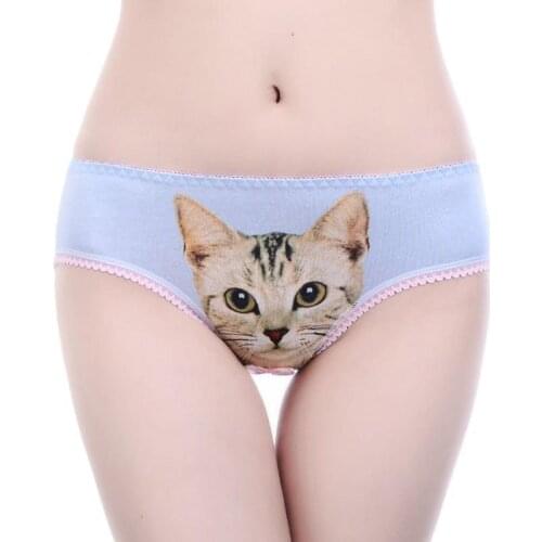2020 Women Sexy 3D Cat Printing Panties Underwear Cotton Briefs Panty Trousers Sexy Lingerie Intimates Briefs Shorts Underpants