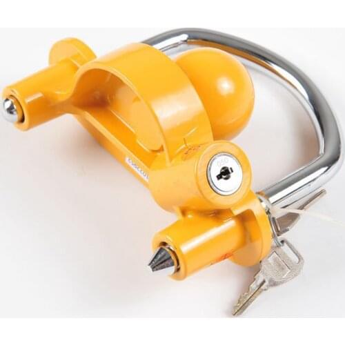 Universal Heavy Duty Hook Lock Yellow Iron Alloy Trailer Ball Tow Ball Hitch Tightener Lock Anti-Theft Camping Caravan Accessory