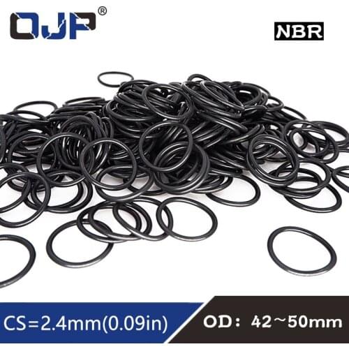 20PC/lot Rubber Ring NBR Sealing O Ring CS2.4mm OD42/44/45/48/50mm O-Ring Seal Nitrile Rubber Gasket Oil Ring Washer
