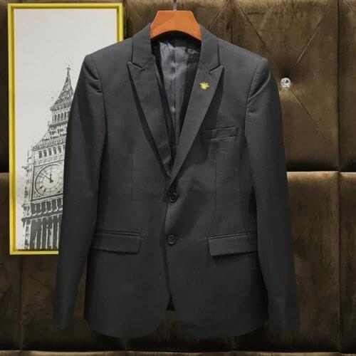 Top Quality Chic Bee Embroidery Smart Casual Mens 3Pcs Outfits Formal Business Office Work Wear Slim Fit Wedding Dress Suits