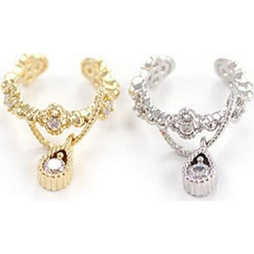 1 pc Fashion Punk Ear Cuff Wrap Rhinestone Cartilage Clip On Earring No Piercing
