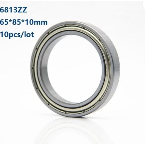 10pcs/lot 6813ZZ 6813 ZZ 6813Z 65×85×10mm Double metal cover Thin Deep Groove Ball Bearing 65*85*10 mm