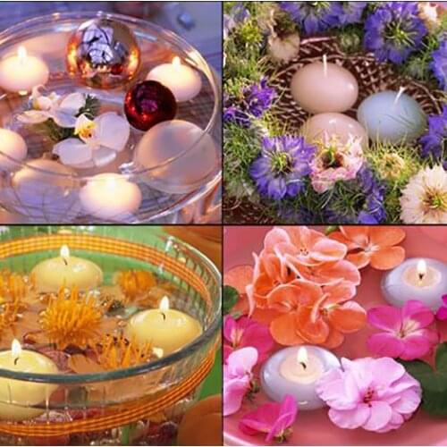 10pc Unscented Small Floating Candles For Wedding Party Event New Year Christmas