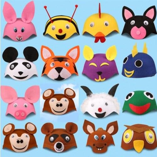 Funny Cartoon Animal Hat Kids Boy Girl Stage Performance Cosplay Costume Props Party Hats Masquerade Party Dress Decoration