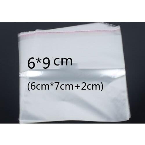 100pcs 6x9cm small Transparent Self Adhesive Seal OPP Plastic Ring Jewelry Bags Gifts Bag & Pouch Jewelry Packaging Bag