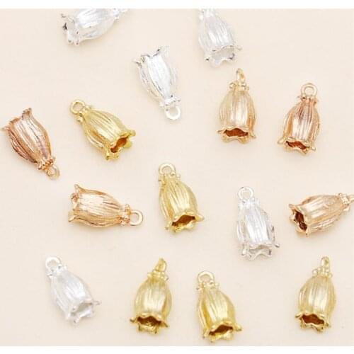 20pcs 7x16mm Flower Spacer caps pendant Jewelry Spacer Flowers Charms Loose Bead End Caps for DIY Jewelry Findings making