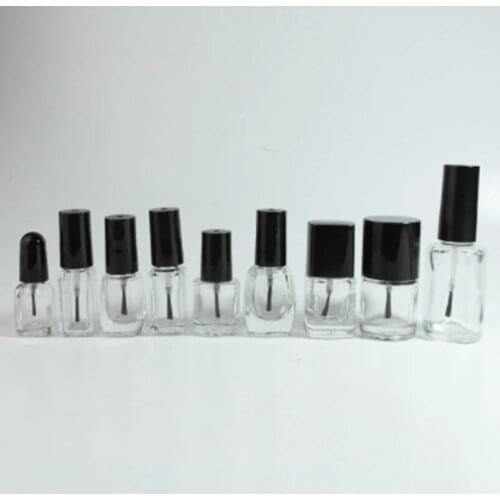 200pcs 5ml Transparent Glass Nail Polish Bottle Empty With A Lid Brush Empty Cosmetic Containers Nail Glass Bottles with Brush