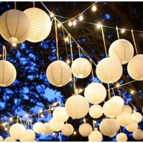 500 Pieces 16 Inch 40cm White Chinese Paper Lantern For Wedding and Party Decoration Paper Ball Lampion SN1167