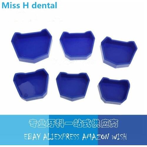 6pcs/Set Blue Rubber Dental Lab Plaster Model Former Base Molds Set Blue
