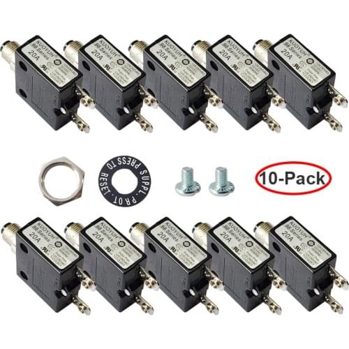 10 SETS KUOYUH 98 series 20A Manual Reset Thermal Overload protector switch 3A-50A straight pin screw pin Mini Circuit Breaker