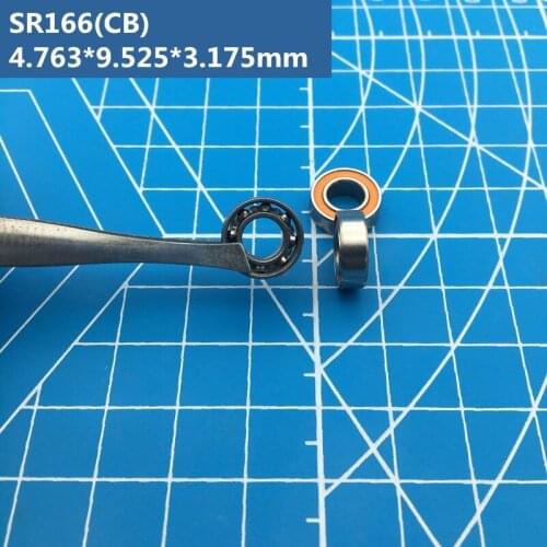 Free shipping 2pcs 4.763X9.525X3.175 SR166-2RS CB 3/16"x3/8"x1/8" Hybrid ceramic stainless steel ball bearing for Fishing SR166