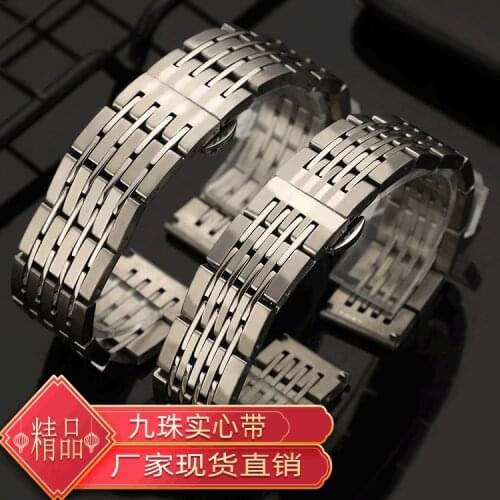 High Quality Stainless Steel Watch Band Double Button Butterfly Clasp Watch Accessories 16mm 18mm 20mm 22mm 24mm