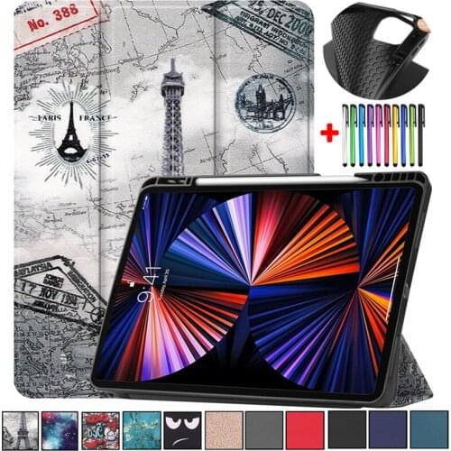 For IPad Pro Case 2021 12.9 11 inch Tablet For Funda IPad Pro 12 9 Case With Pencil Holder TPU PU Shell For IPad Pro 11 Cover