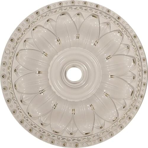 Decorative Plastic Ceiling Medallion for Lightining Lamp Base Leaf Pattern 40 cm 15.74