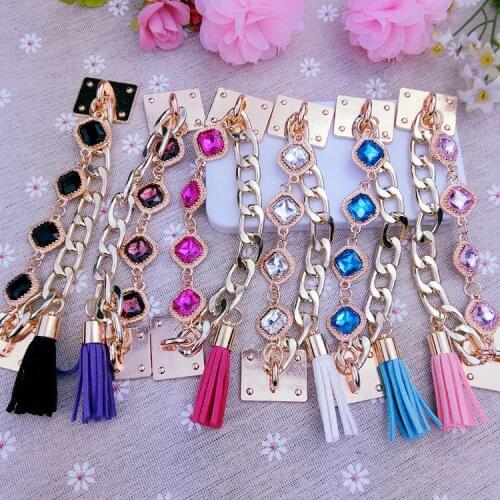 Gem bracelet diy mobile phone case jewelry alloy jewelry accessories screw buckle tassel bracelet handmade