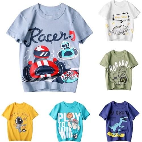INPEPNOW Dragon Oversized Child T-shirt for Girls Boys T Shirts Dinosaur Summer Short Sleeve Top Tee baby Boys Clothes DX106