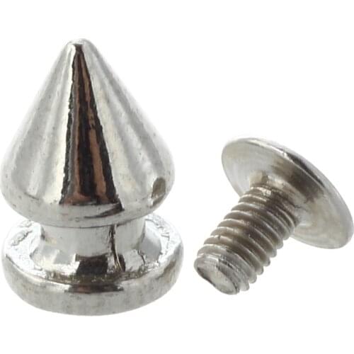 HHTL-10x copper 8 * 12mm rivets Silver Pointed Studs Punk Rivets screw