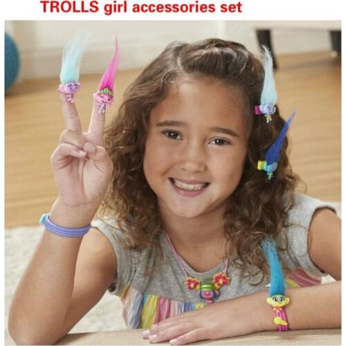 Hasbro Trolls 2 Dolls Fingertip Dancer Collection Girls Bracelet hair Accessories Toy Set Bobby Action Figure Toy Ornaments Gift