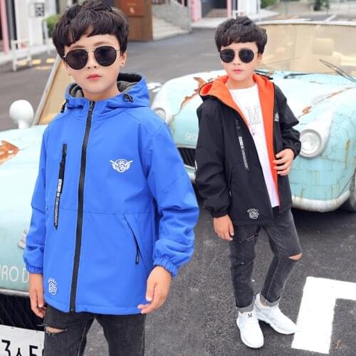 Boys Jacket Spring autumn Children Sport Fleece Double-sided Wear Jacket For Boys Kids Warm Waterproof Windproof Teenage Coats