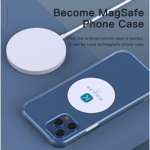 KUULAA Magnetic Metal Plate For Qi Wireless Charging Iron Sheet Disk Sticker Mount Phone Magnet Stand Metal Plate For IPhone
